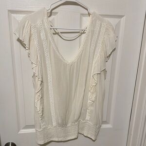 Maurices White Ruffled Blouse